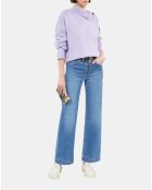 Pull en cachemire avec boutons mauve