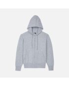 Sweatshirt à capuche en laine et cachemire gris