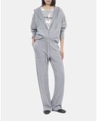 Sweatshirt à capuche en laine et cachemire gris