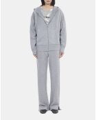 Sweatshirt à capuche en laine et cachemire gris