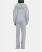 Sweatshirt à capuche en laine et cachemire gris