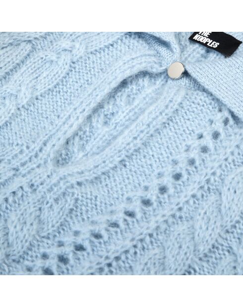 Pull en laine mélangée bleu ciel