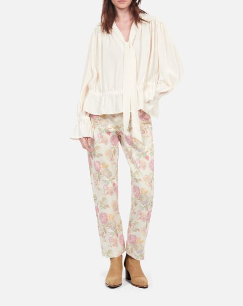 Top avec fronces écru