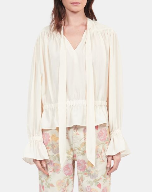 Top avec fronces écru