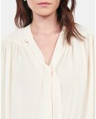 Top avec fronces écru