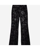 Pantalon flare en velours avec sequins noir