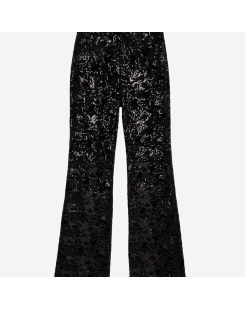 Pantalon flare en velours avec sequins noir