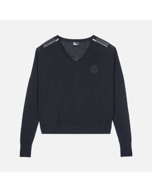 Pull en laine mérinos noire