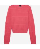 Pull en maille ajourée fuchsia