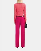 Pull en maille ajourée fuchsia