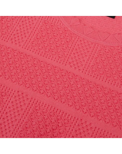 Pull en maille ajourée fuchsia