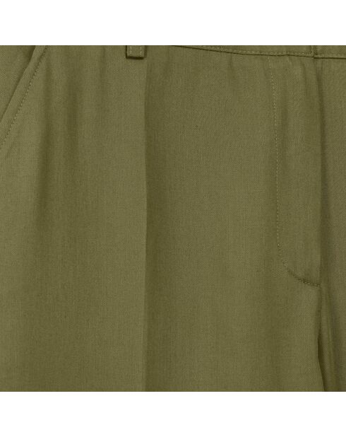 Pantalon droit tencel style militaire kaki