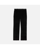 Pantalon tailleur droit en velours côtelé noir