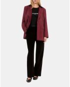 Pantalon tailleur droit en velours côtelé noir