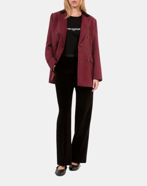 Pantalon tailleur droit en velours côtelé noir