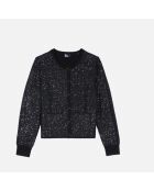 Cardigan à sequins en maille noir