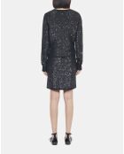 Cardigan à sequins en maille noir