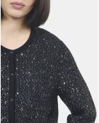 Cardigan à sequins en maille noir