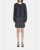 Cardigan à sequins en maille noir