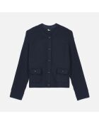 Cardigan en laine bleu foncé