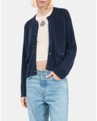 Cardigan en laine bleu foncé