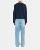 Cardigan en laine bleu foncé