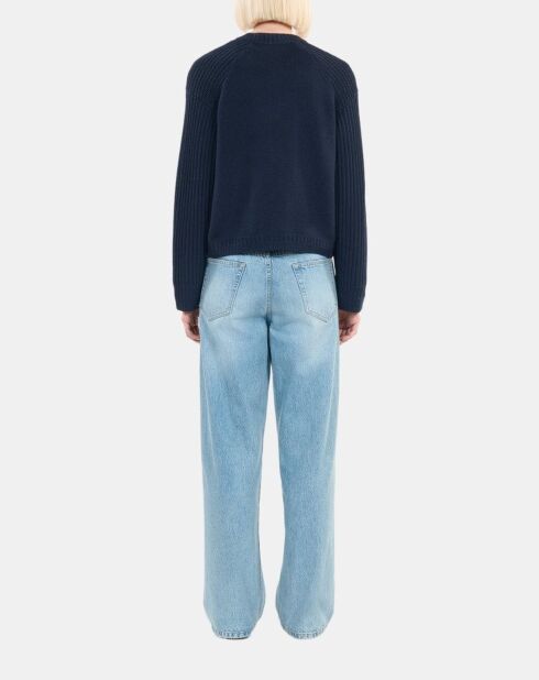 Cardigan en laine bleu foncé