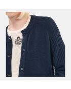 Cardigan en laine bleu foncé