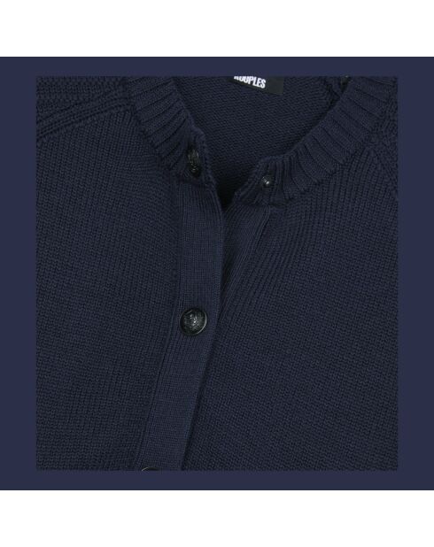 Cardigan en laine bleu foncé