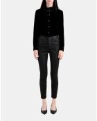 Pantalon slim en cuir noir