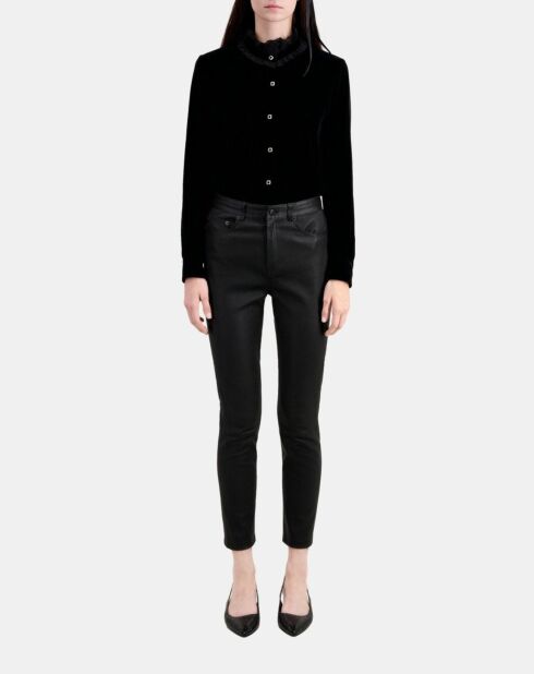 Pantalon slim en cuir noir