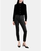 Pantalon slim en cuir noir