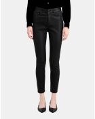 Pantalon slim en cuir noir