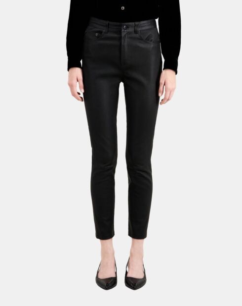 Pantalon slim en cuir noir