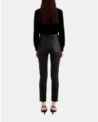Pantalon slim en cuir noir