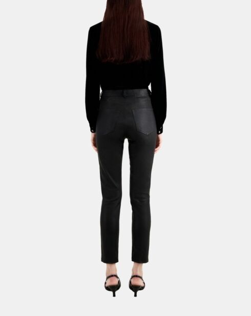 Pantalon slim en cuir noir