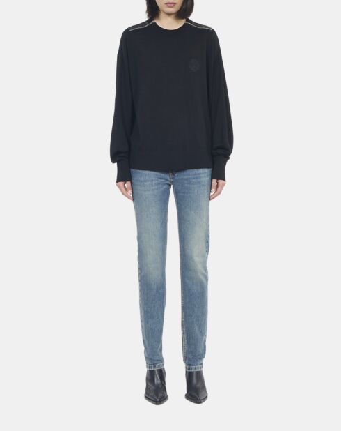 Pull en laine mérinos noir