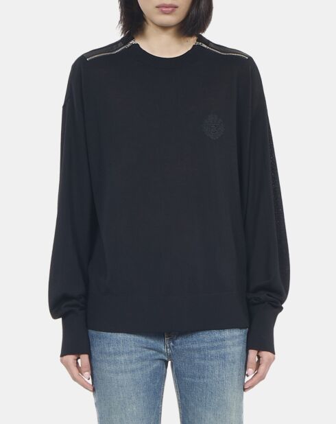 Pull en laine mérinos noir