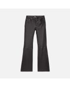 Pantalon flare en cuir noir