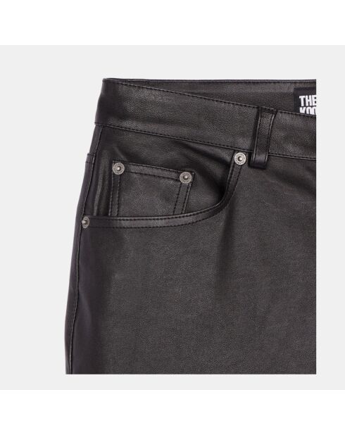 Pantalon flare en cuir noir