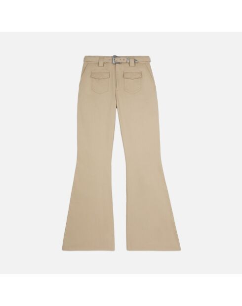 Pantalon flare beige