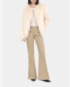 Pantalon flare beige