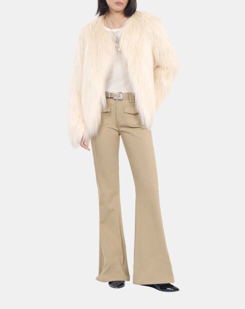 Pantalon flare beige