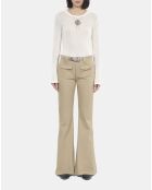 Pantalon flare beige