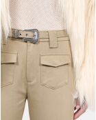 Pantalon flare beige