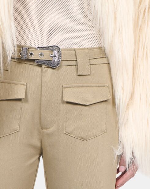 Pantalon flare beige