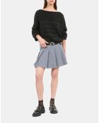 Pull en laine et cachemire à rayures noir