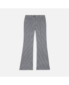 Pantalon tailleur flare à carreaux vichy noir et blanc