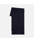 Écharpe 100% laine bleu foncé