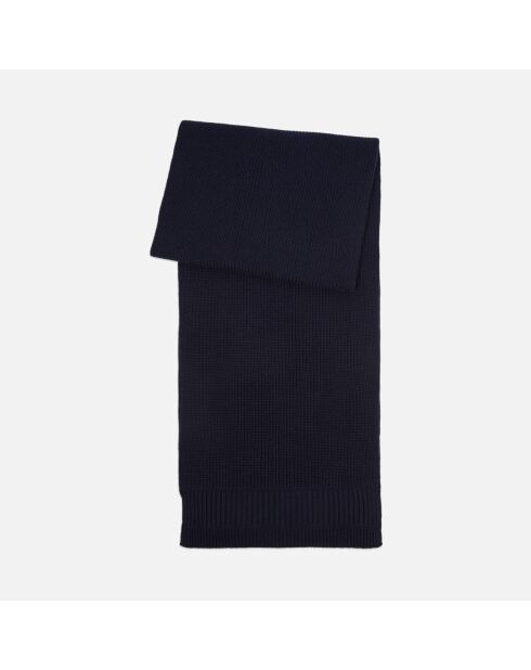 Écharpe 100% laine bleu foncé